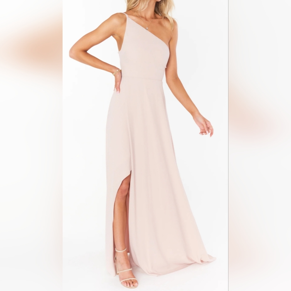 One Shoulder Show Me Your MuMu Dress in Dusty Blush SZ. SM NWT